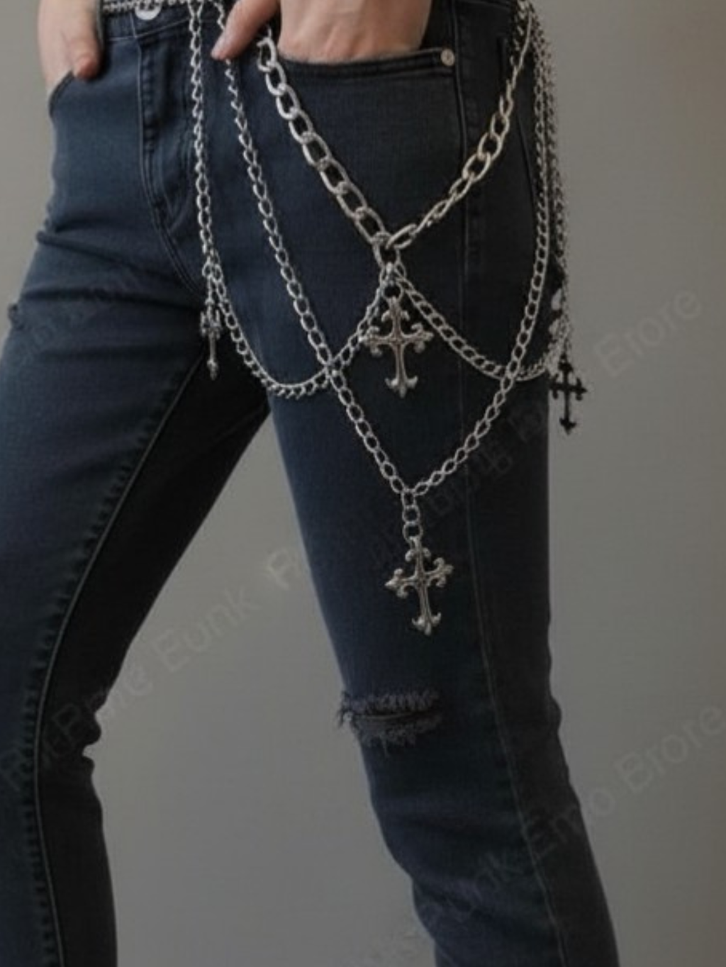 Layered Emo Punk Pants Necklace