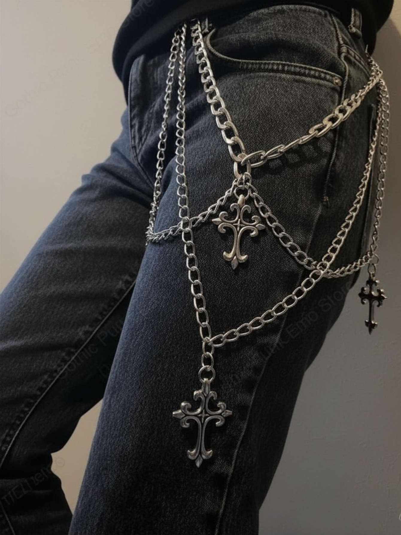 Layered Emo Punk Pants Necklace