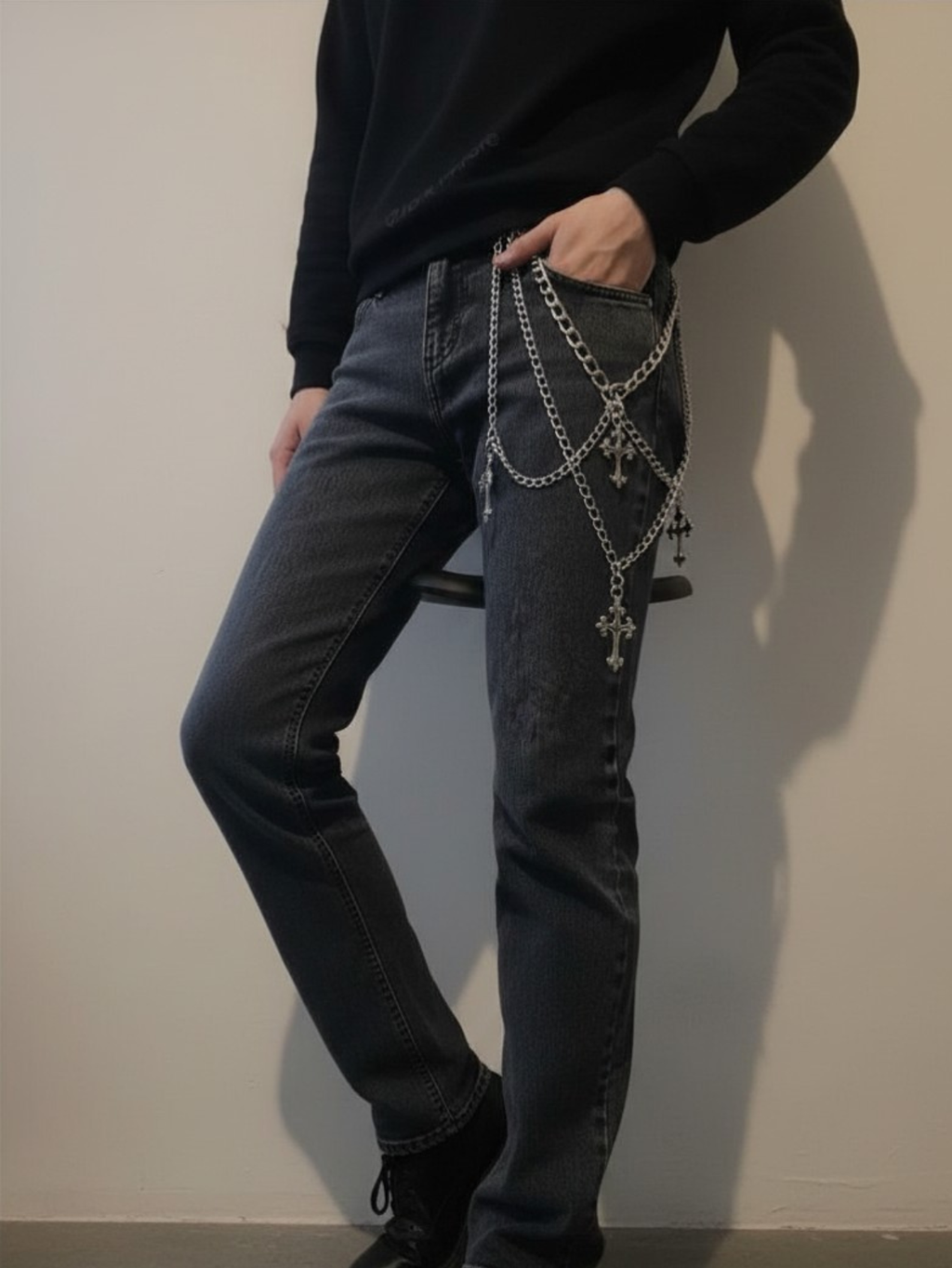 Layered Emo Punk Pants Necklace