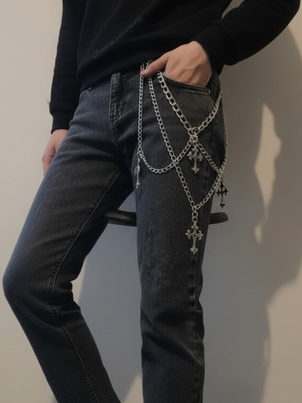 Layered Emo Punk Pants Necklace