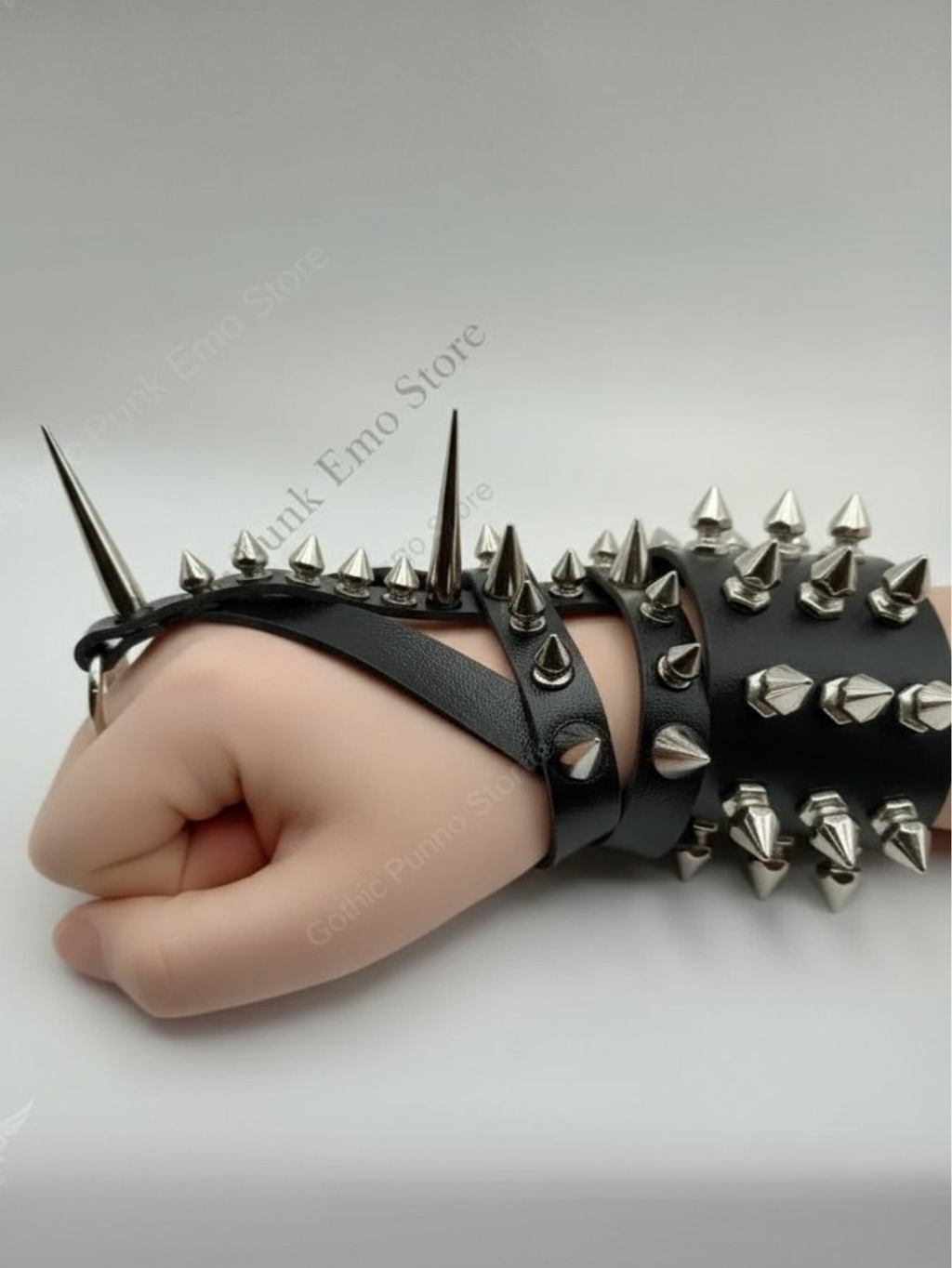 Gauntlet Punk Rock Spiked Bracelet Set