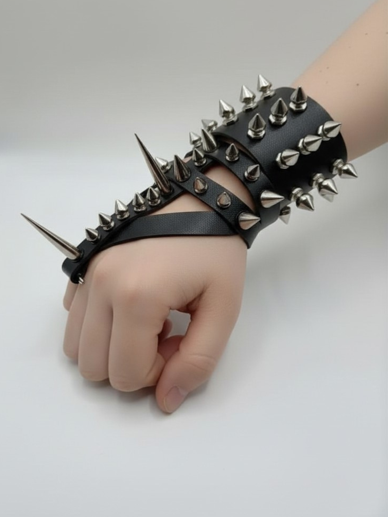 Gauntlet Punk Rock Spiked Bracelet Set