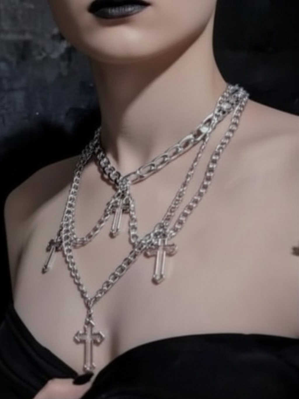 Cross Emo Chain Necklace