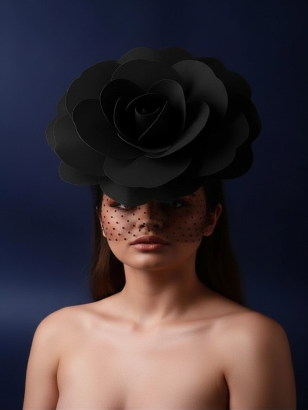 Drag Queen  Flower Hat With Veil