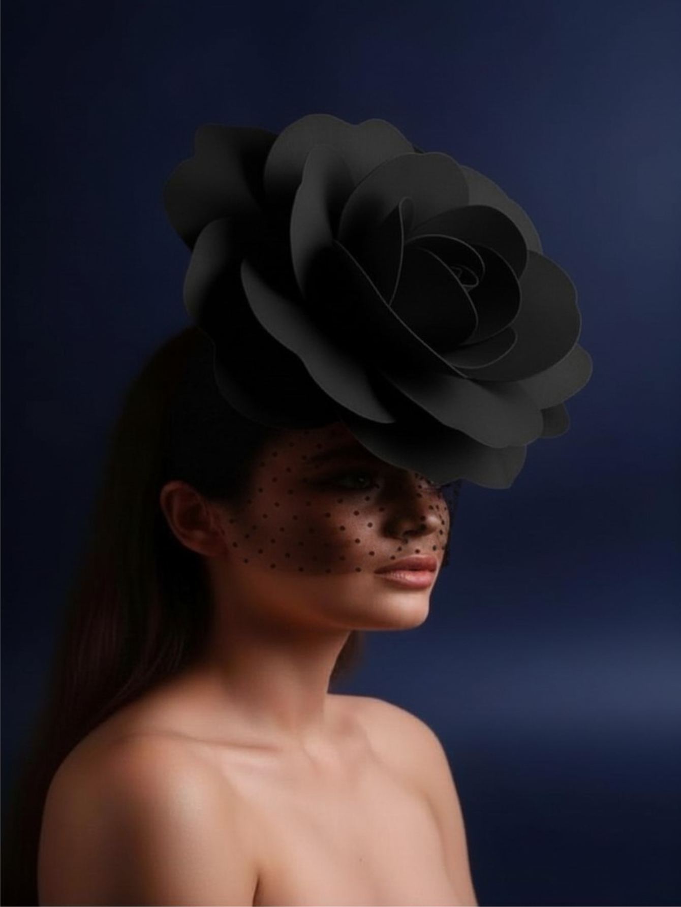 Drag Queen  Flower Hat With Veil