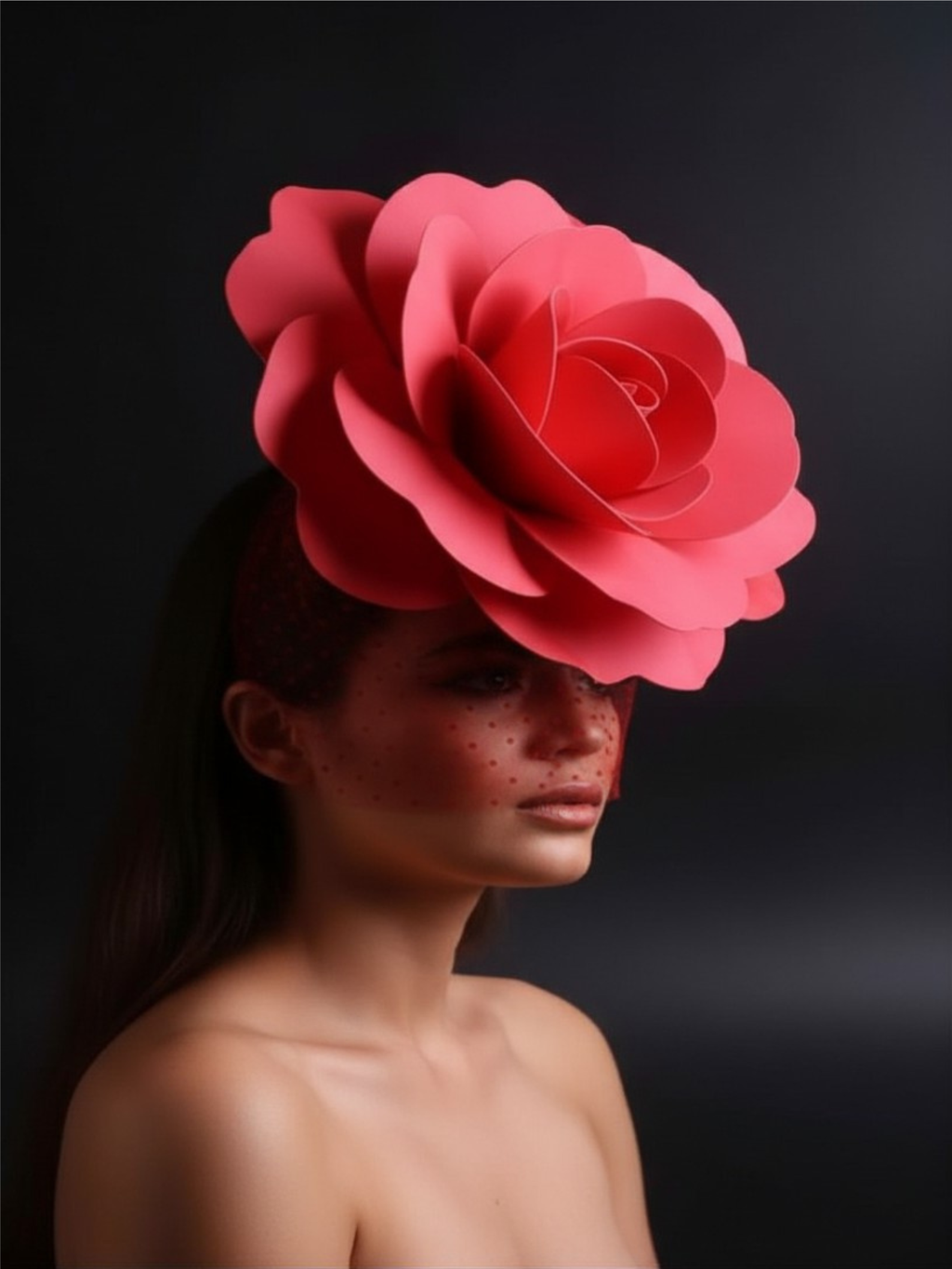 Drag Queen  Flower Hat With Veil