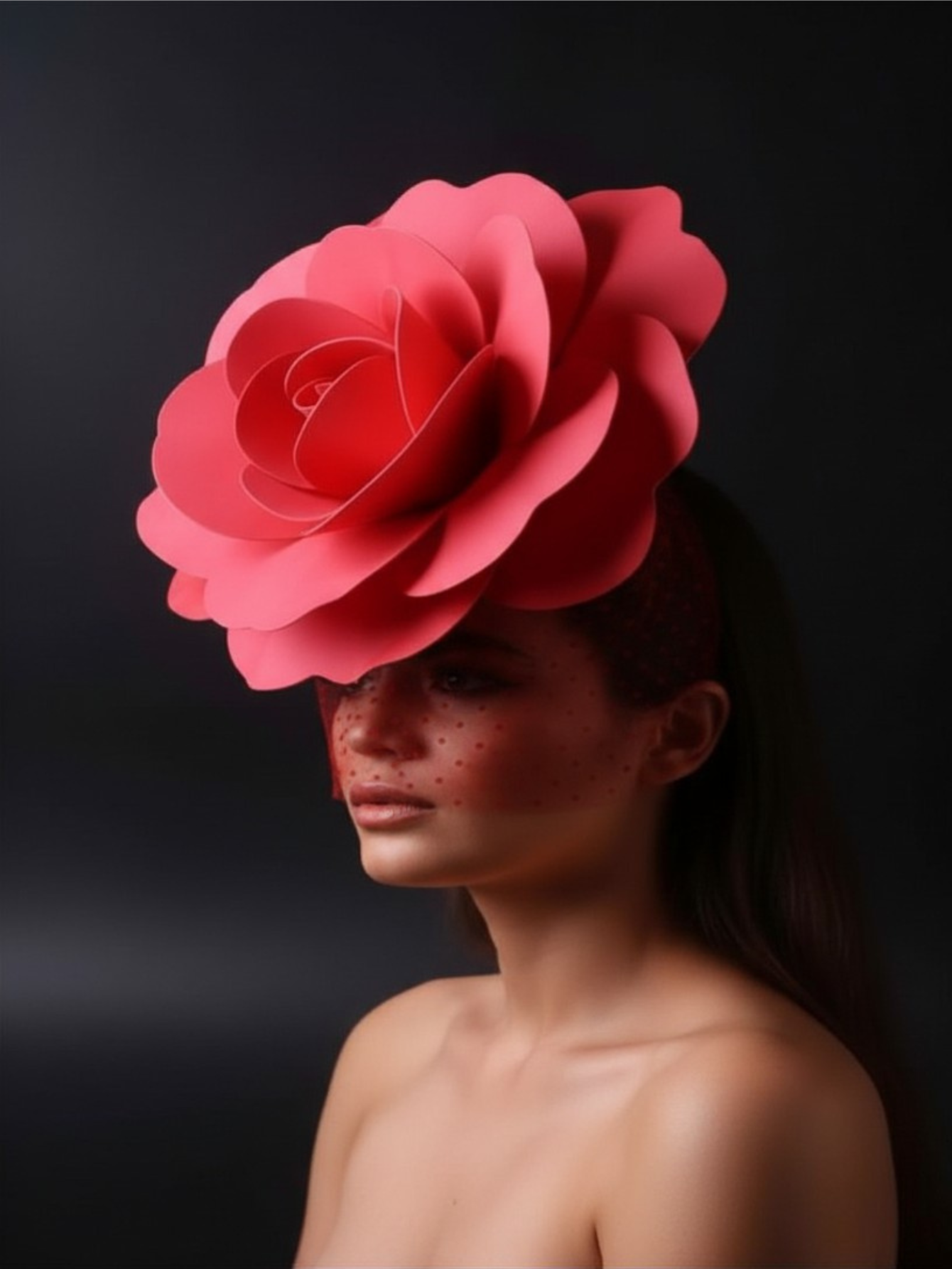 Drag Queen Flower Hat With Veil
