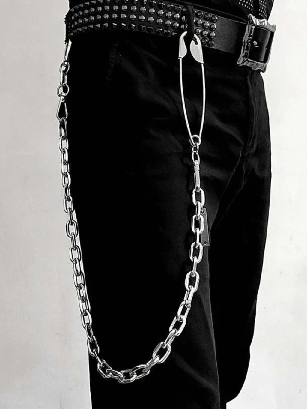 Punk Safety Pin Pants Chain
