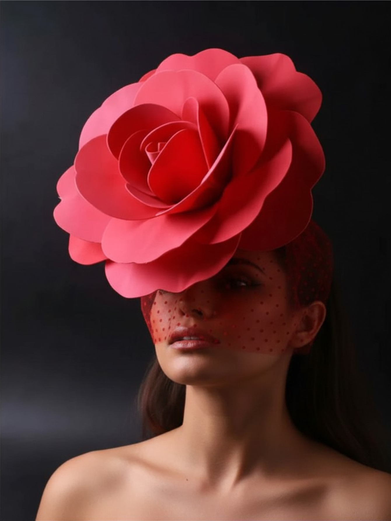 Drag Queen Flower Hat With Veil