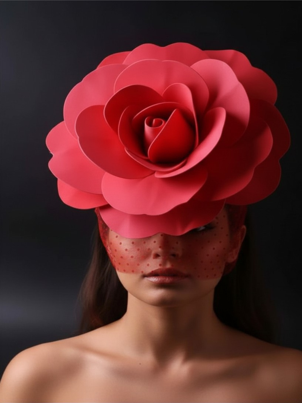 Drag Queen  Flower Hat With Veil