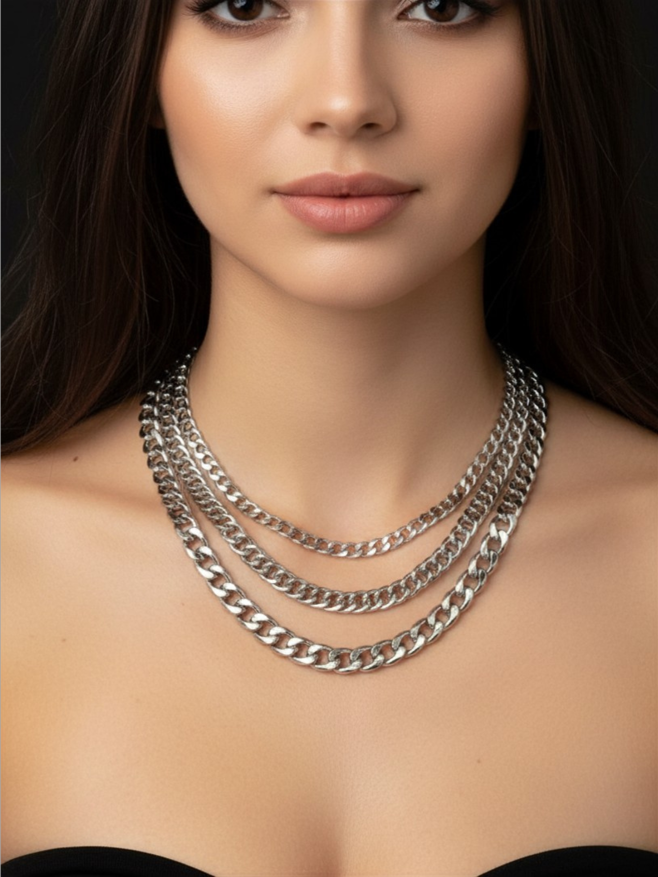 3pc Cuban Link Necklace Set