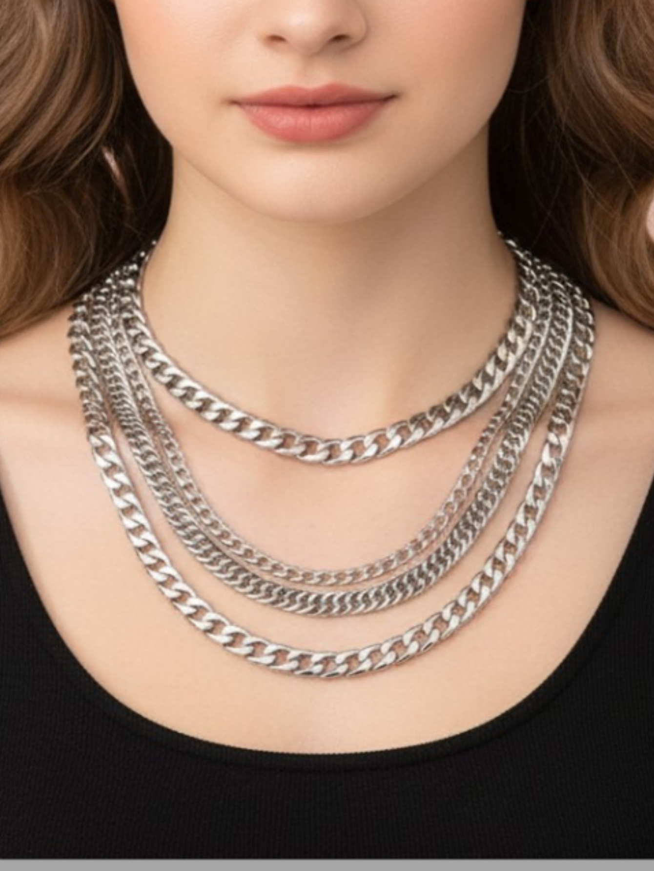 3pc Cuban Link Necklace Set