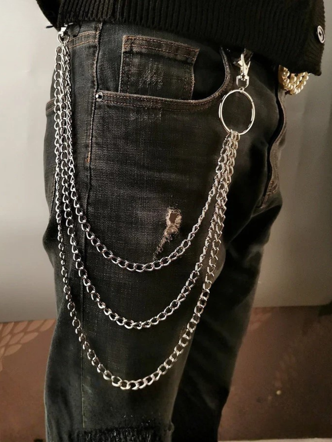 3 Layer Biker Wallet Chain