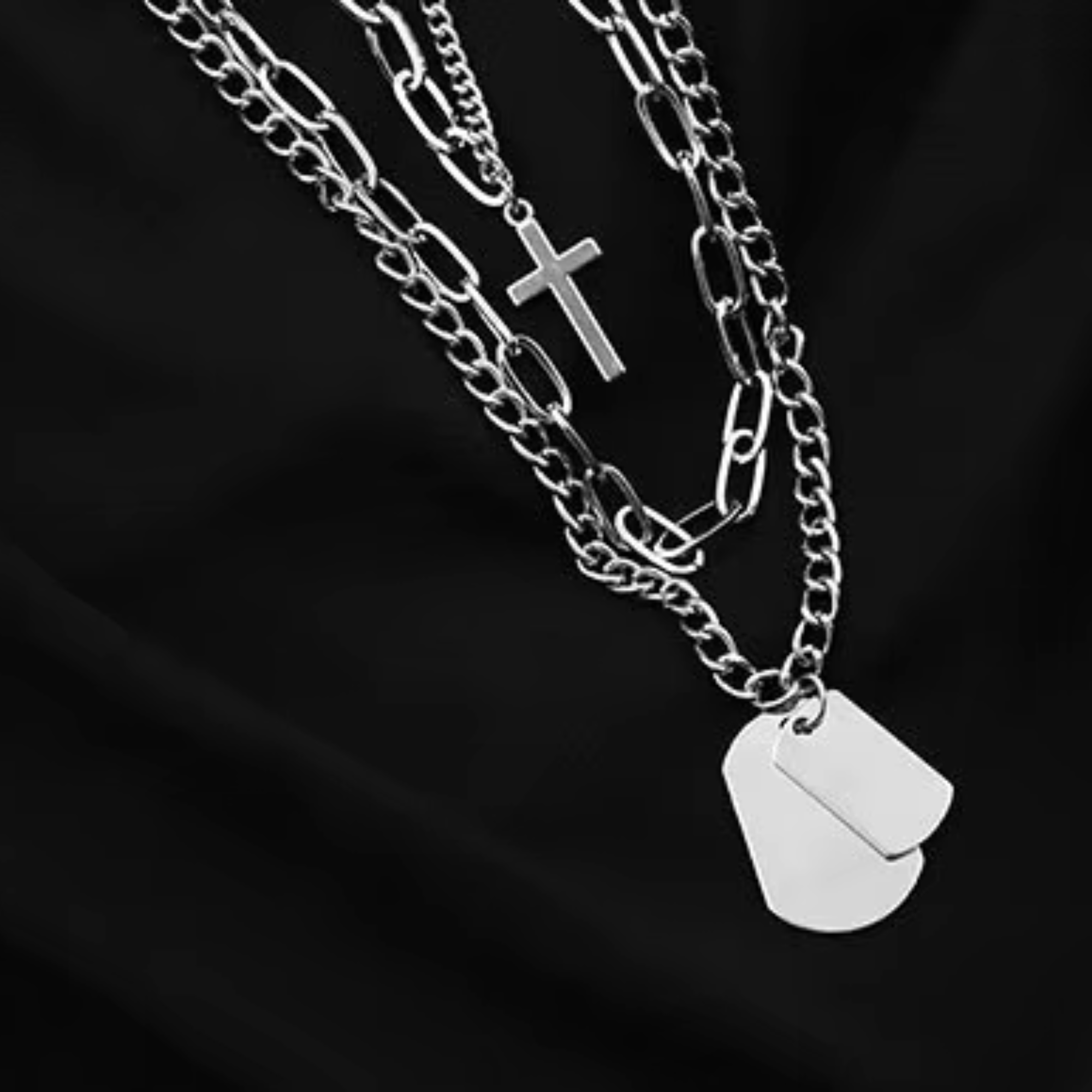 Cross 3Pcs Layer Necklace