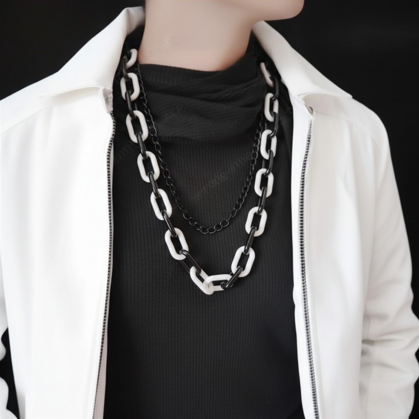 Black White Star Pants Chain