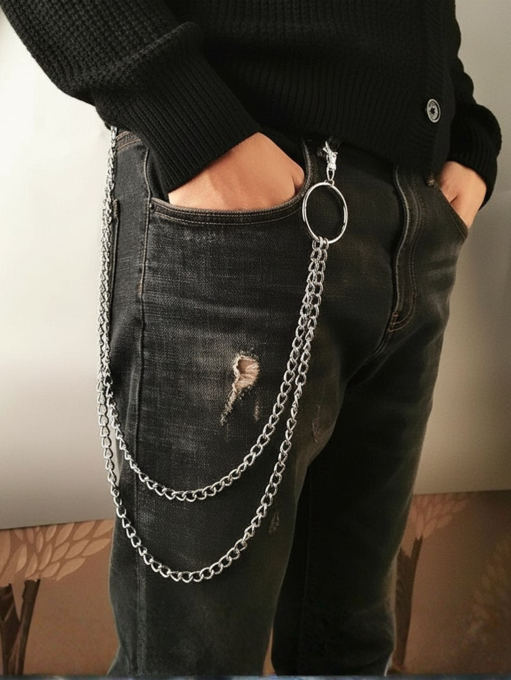 3 Layer Biker Wallet Chain