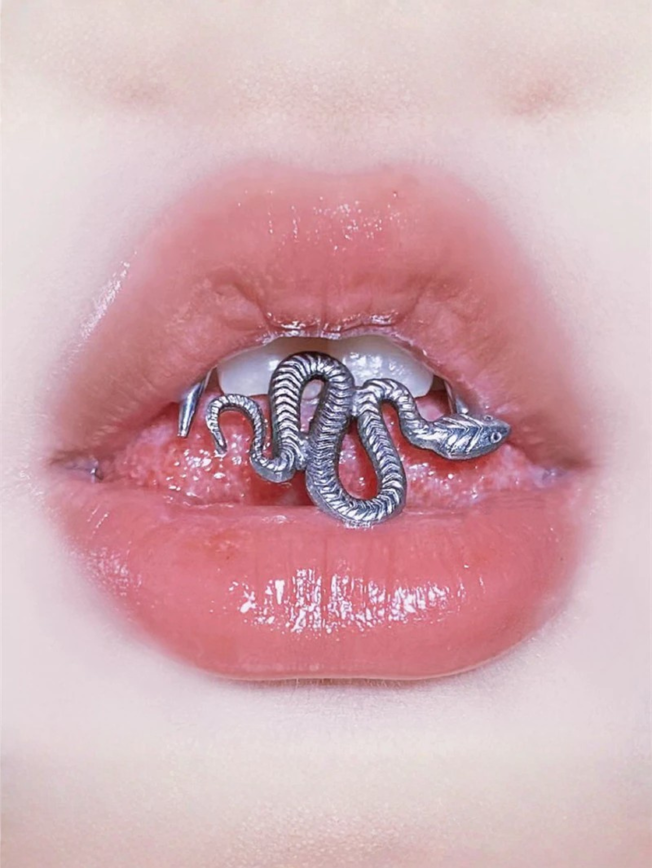 Snake Tongue Ring Stainless Steel