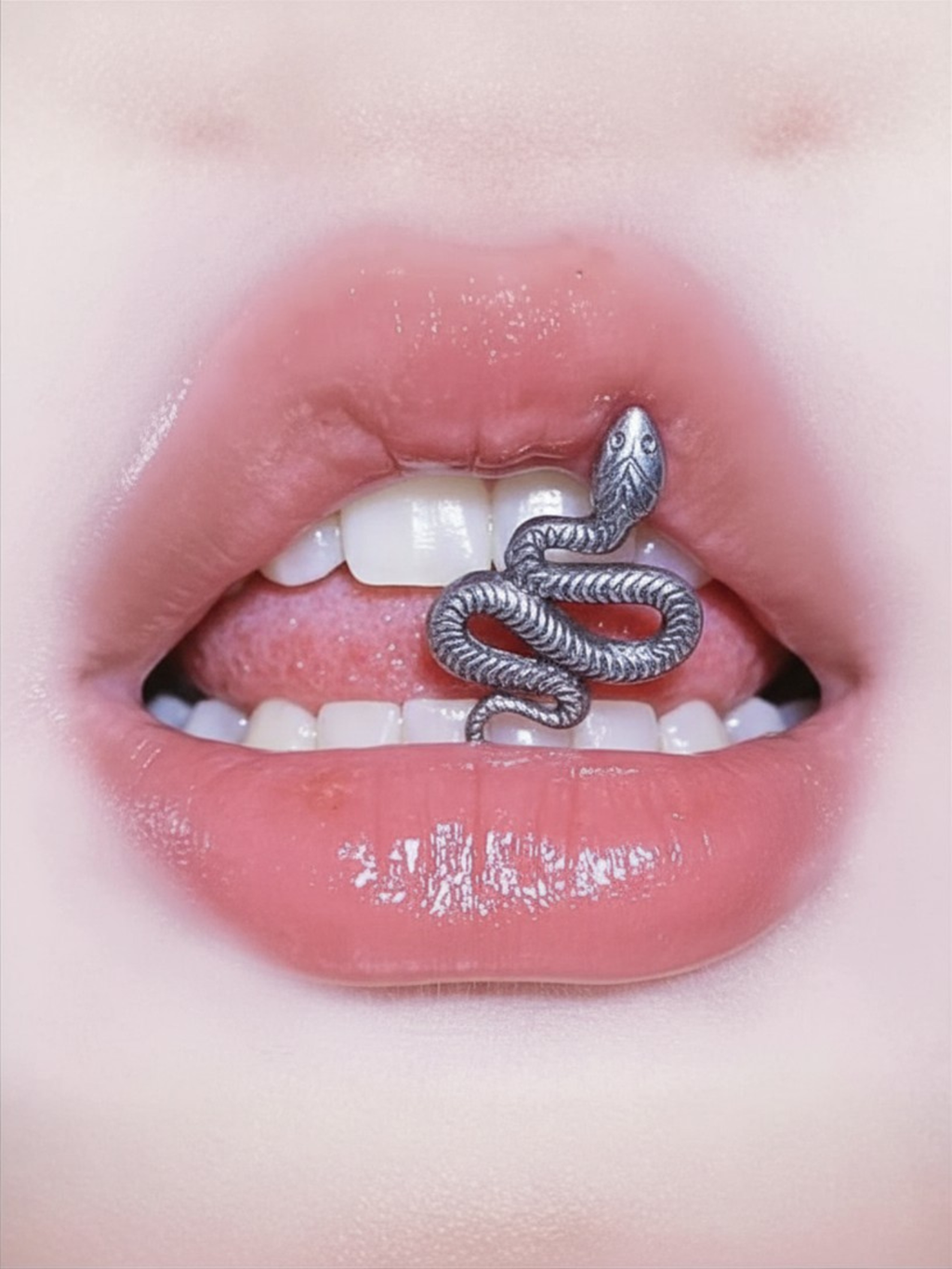 Snake Tongue Ring Stainless Steel