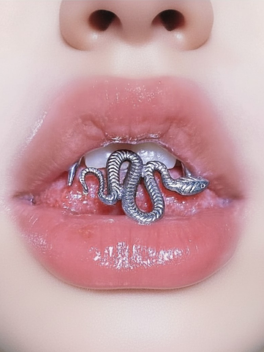 Snake Tongue Ring Stainless Steel
