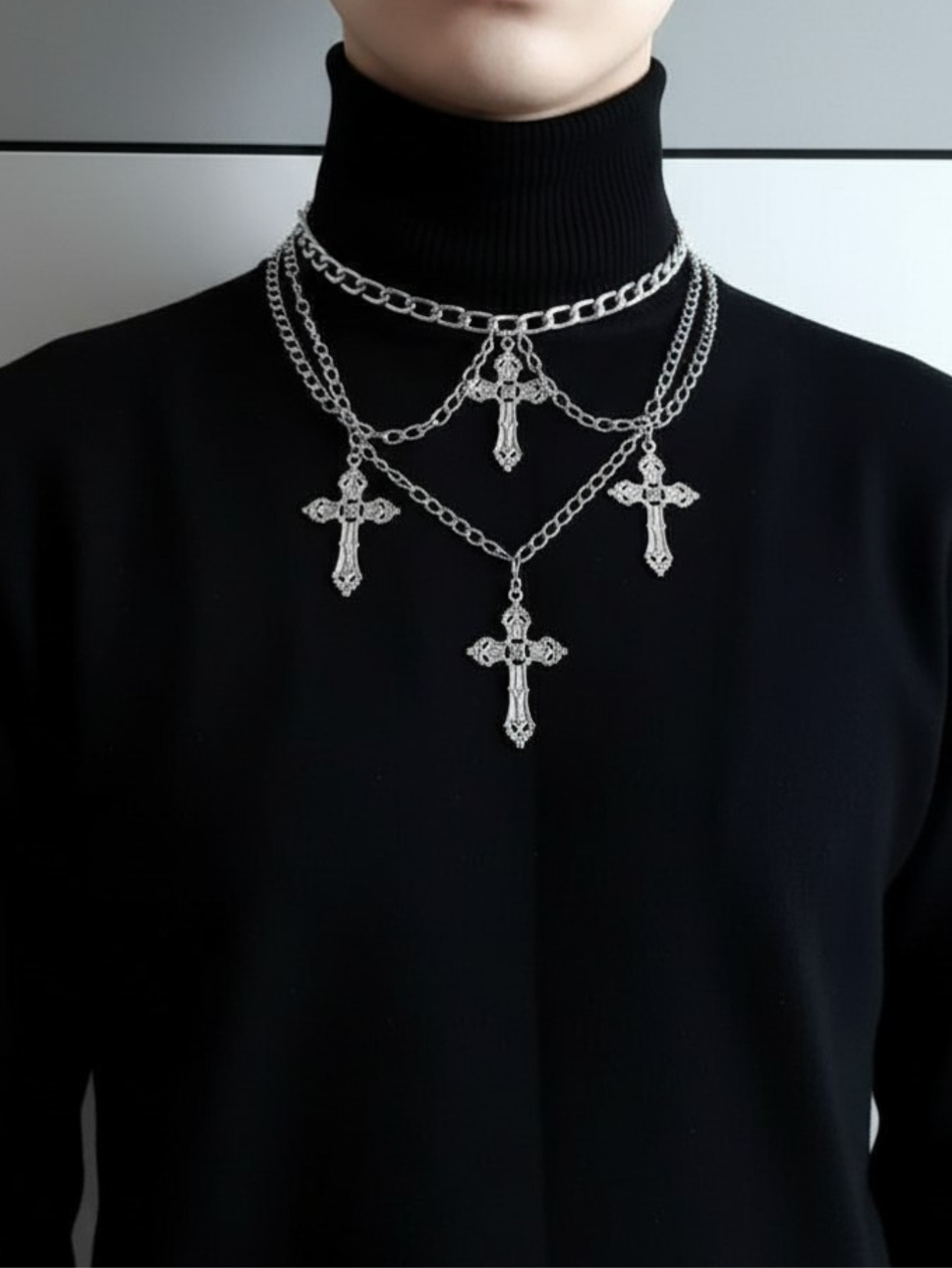 Layered Emo Punk Chain Necklace