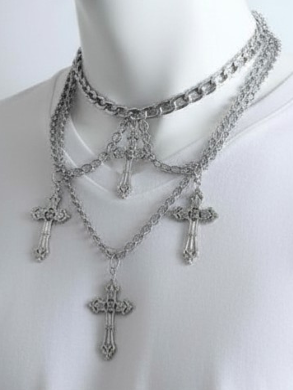 Layered Emo Punk Chain Necklace