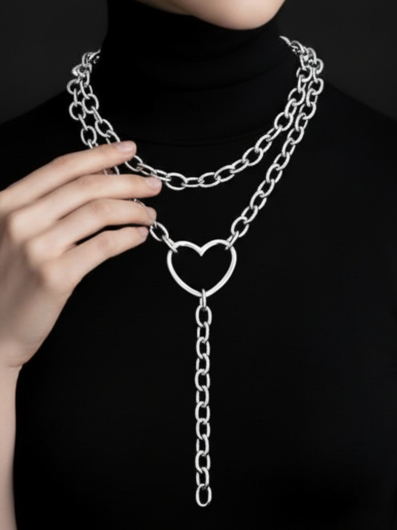Heart Ring Chain Necklace