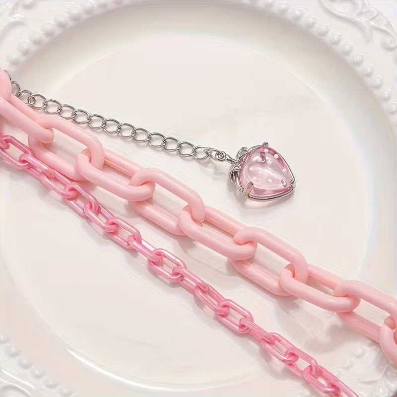Strawberry Pink Pants Chain