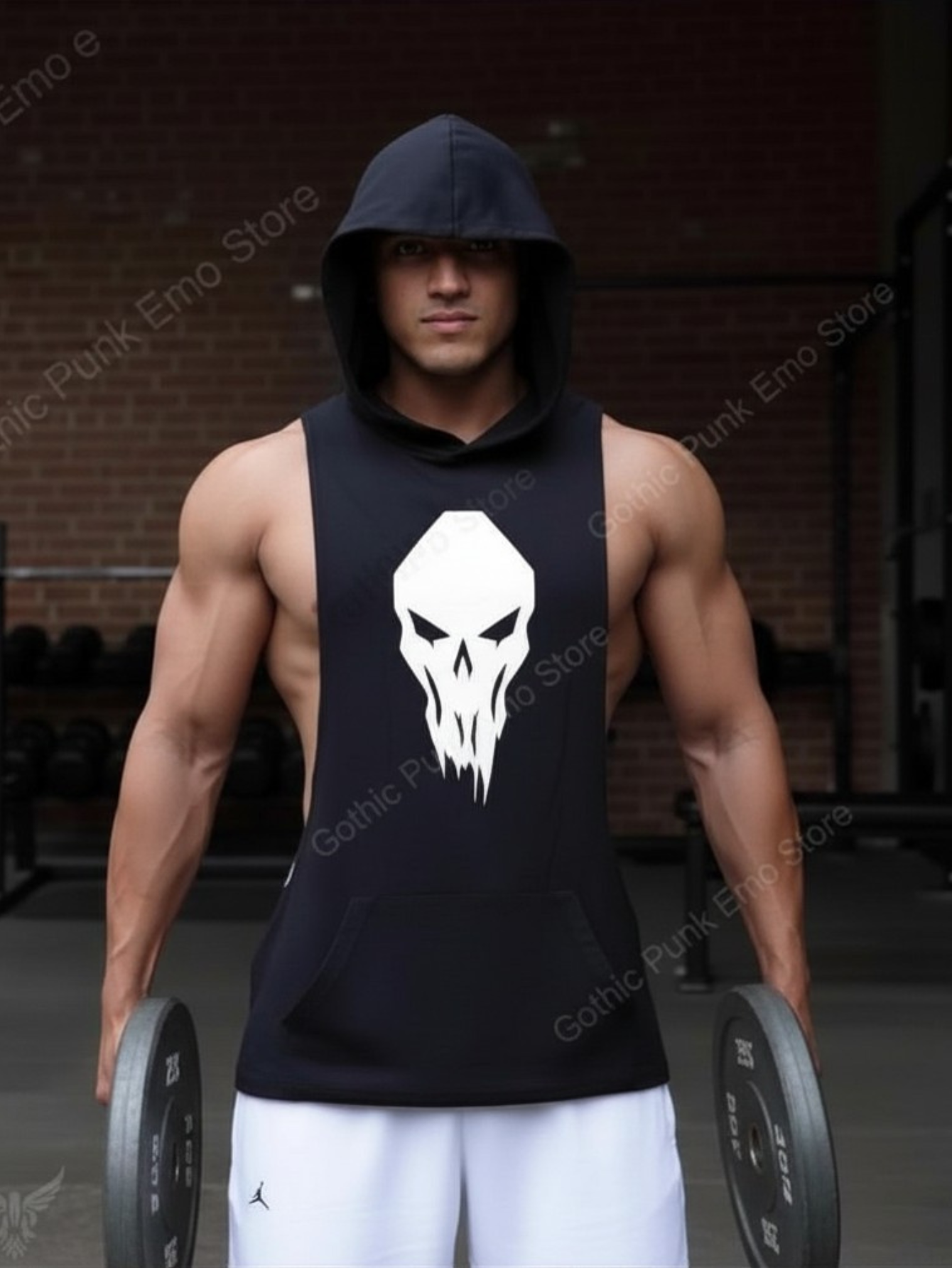 Skull Sleeveless Hoodie