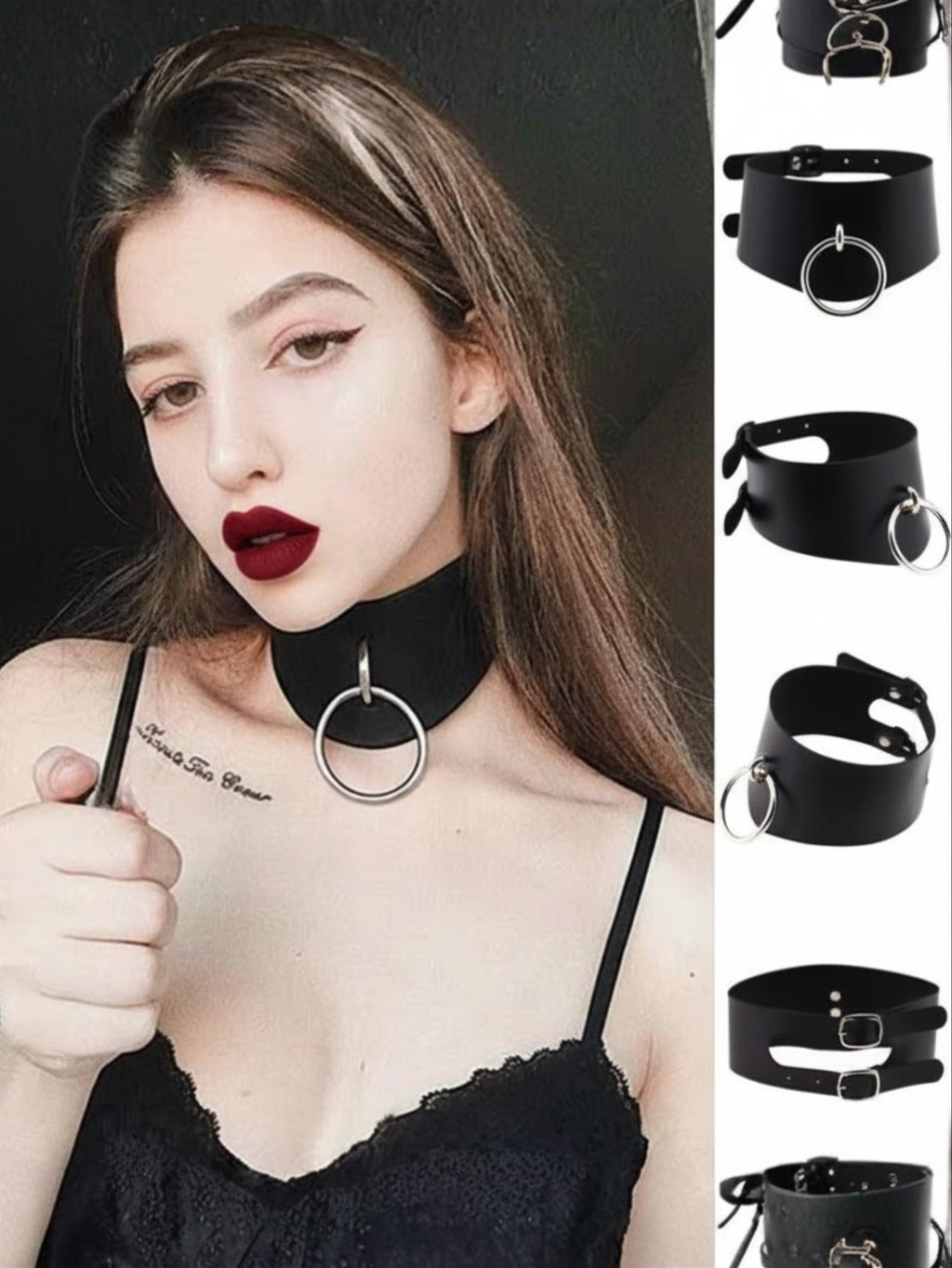 Spiked Gothic BDSM O Ring Choker