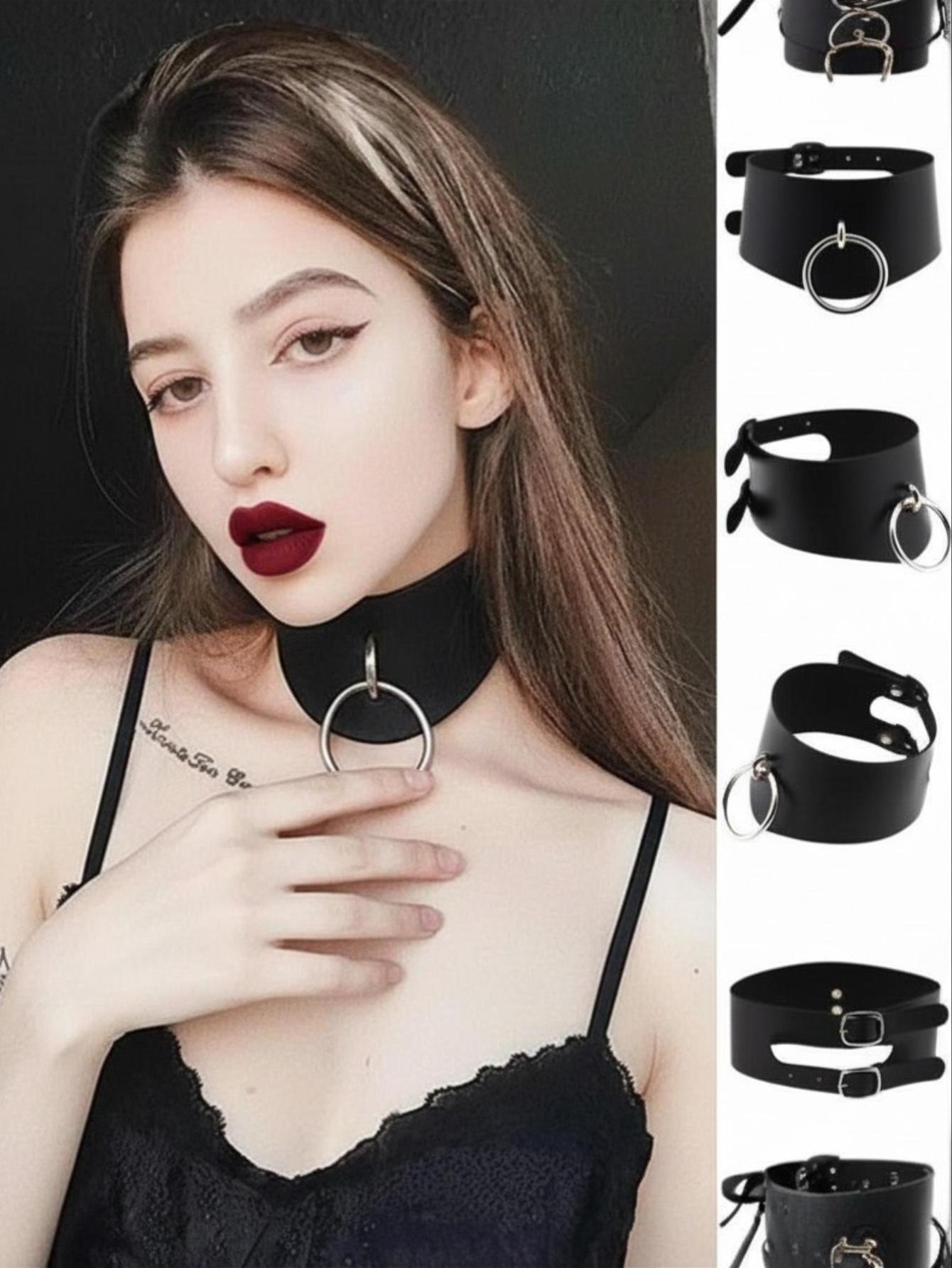 Spiked Gothic BDSM O Ring Choker