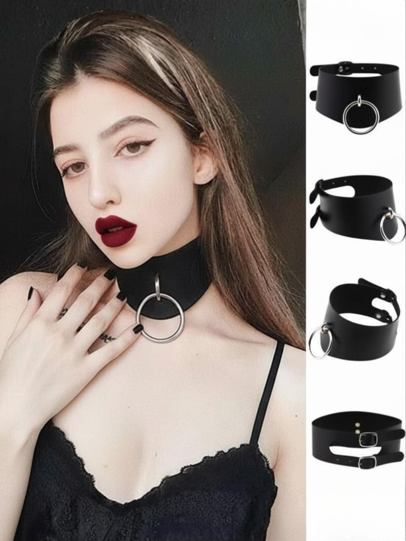 Spiked Gothic BDSM O Ring Choker