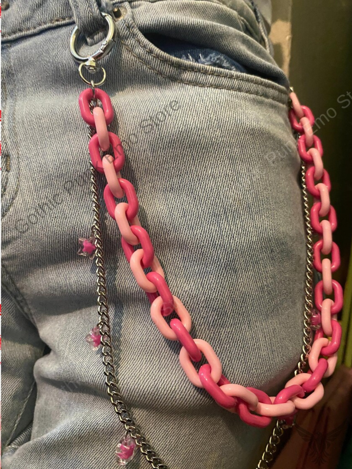 Kandi Hot Pink Pants Chain