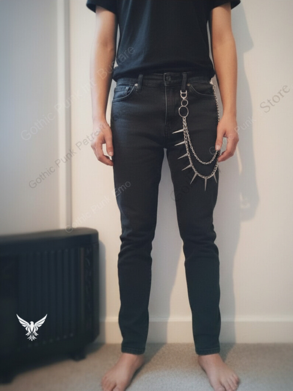 Spiked Punk Wallet Chain