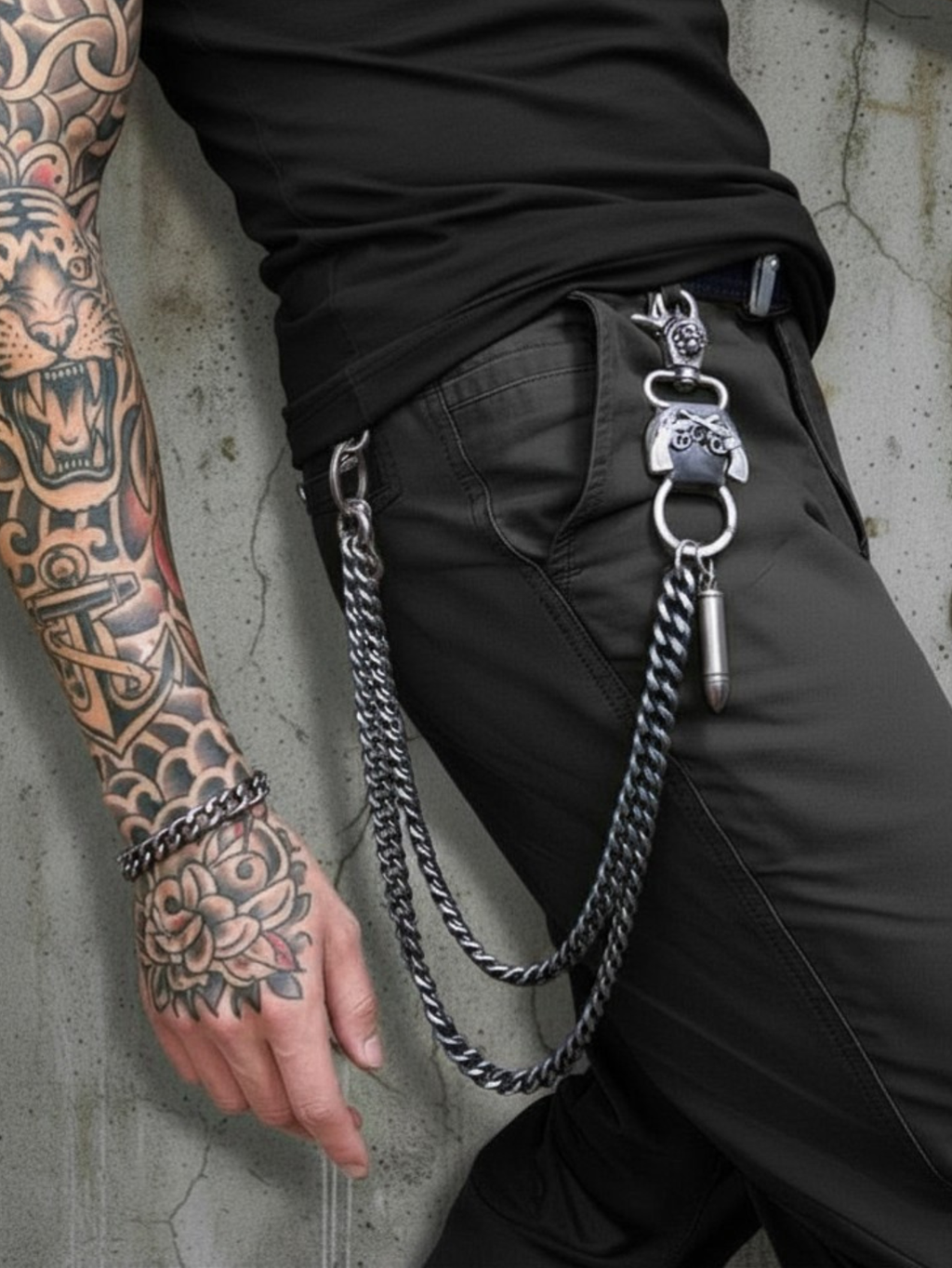 Spiked Heavy Metal Wallet Chain