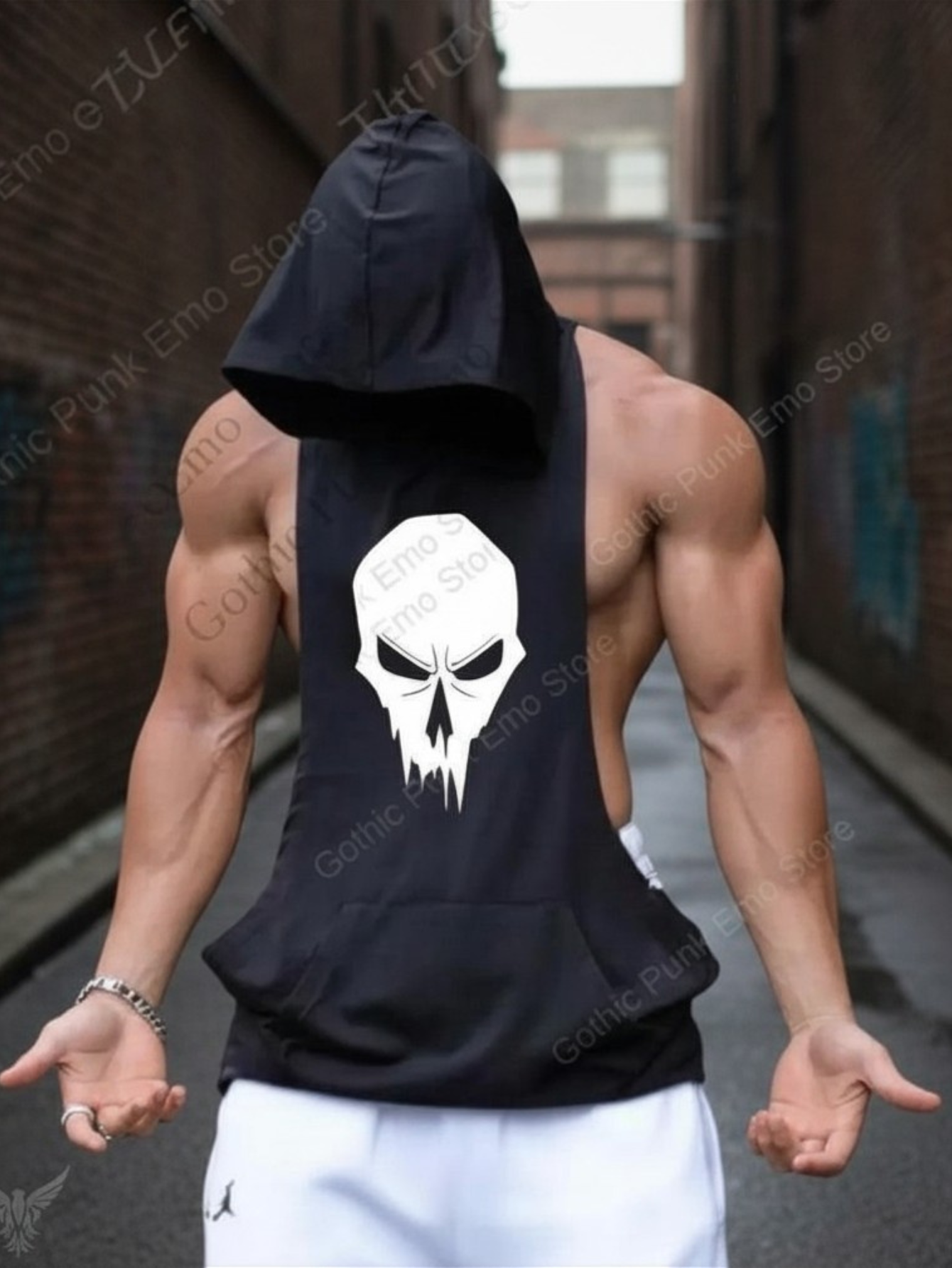 Skull Sleeveless Hoodie