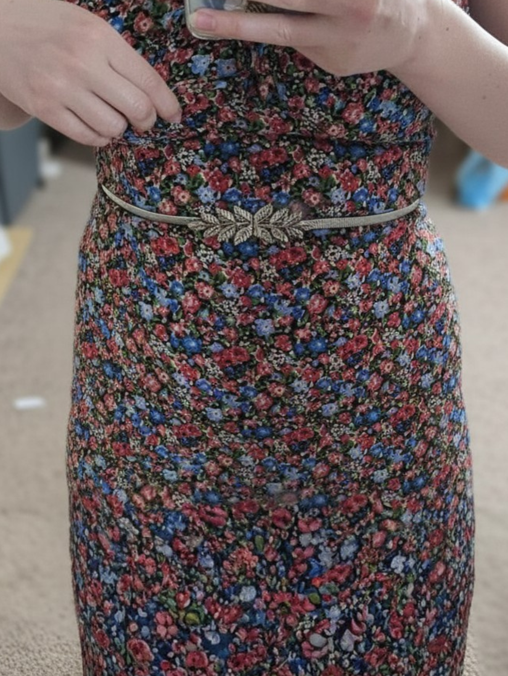 Plus Size Gold Silver Leaf Belt