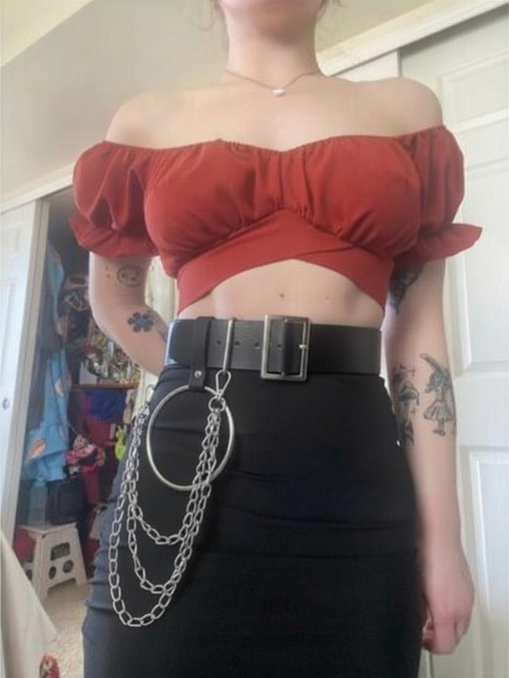 Black O-Ring Chain Belt