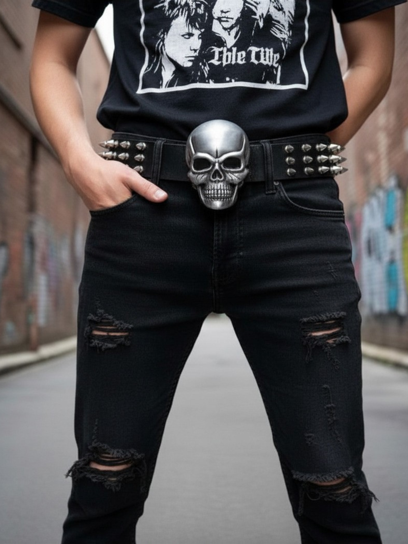 Skull Tree Spiked Belt