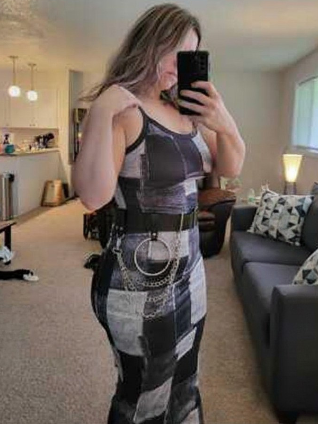 Black O-Ring Chain Belt