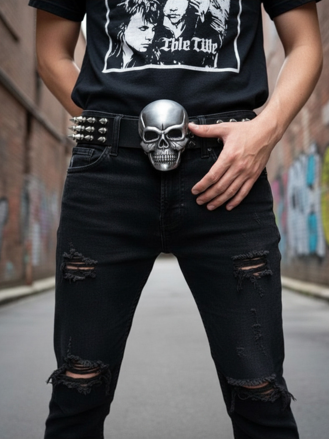 Skull Tree Spiked Belt