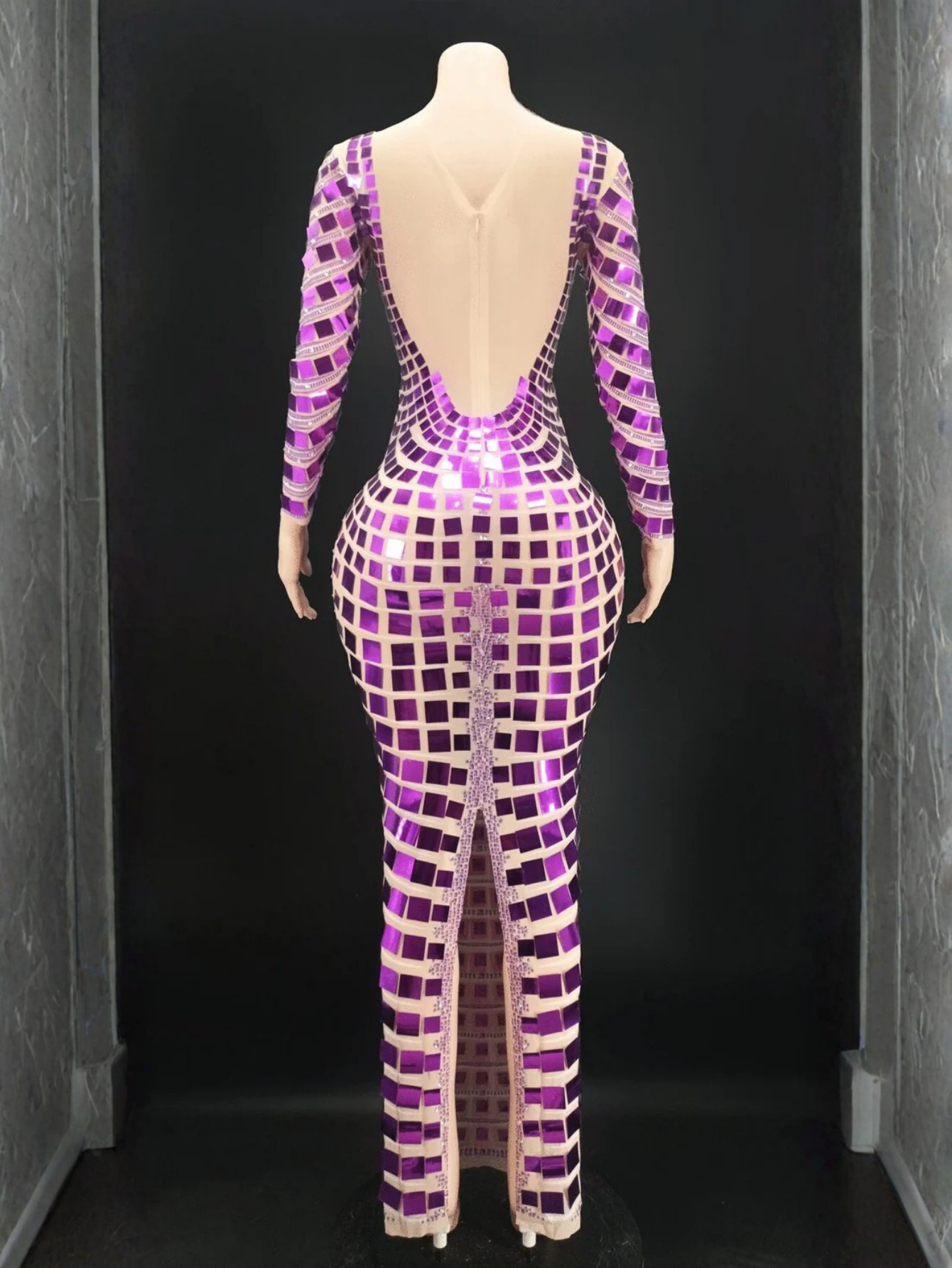 Purple Drag Mirror Glam Dress