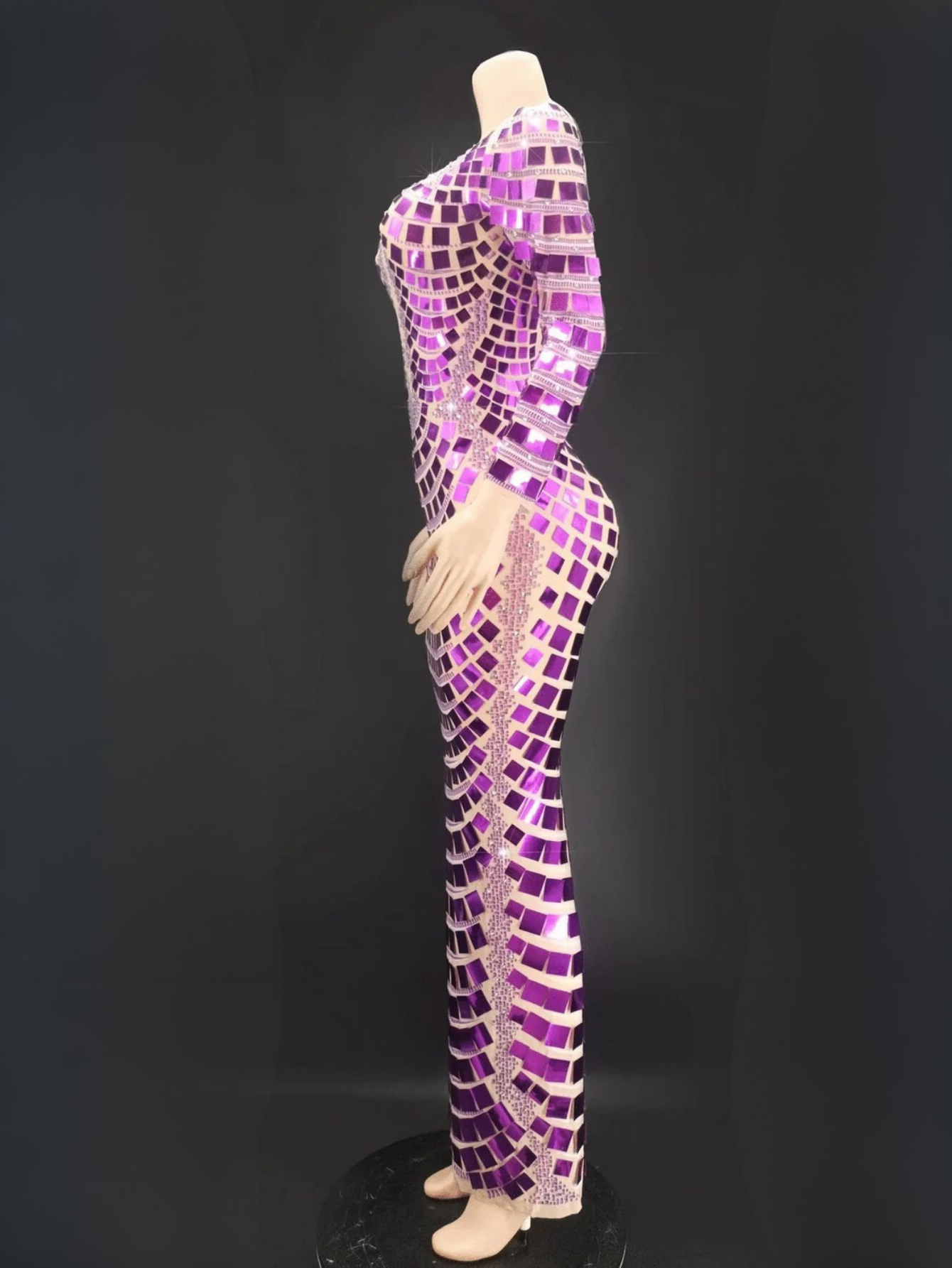 Purple Drag Mirror Glam Dress