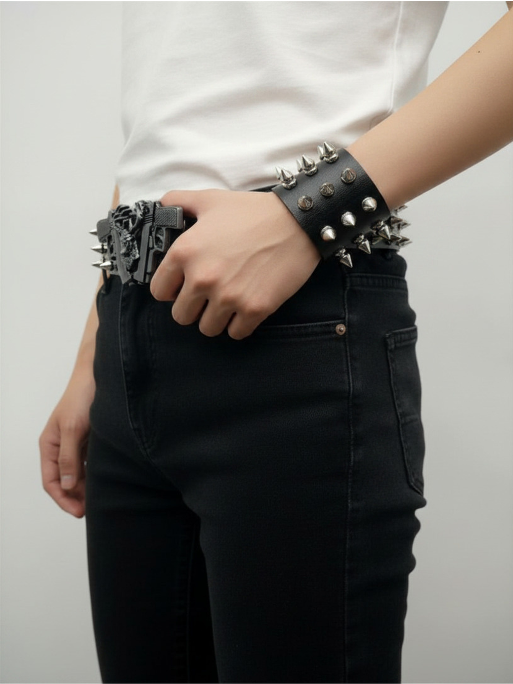 Gun Bullet Tree Spiked Belt
