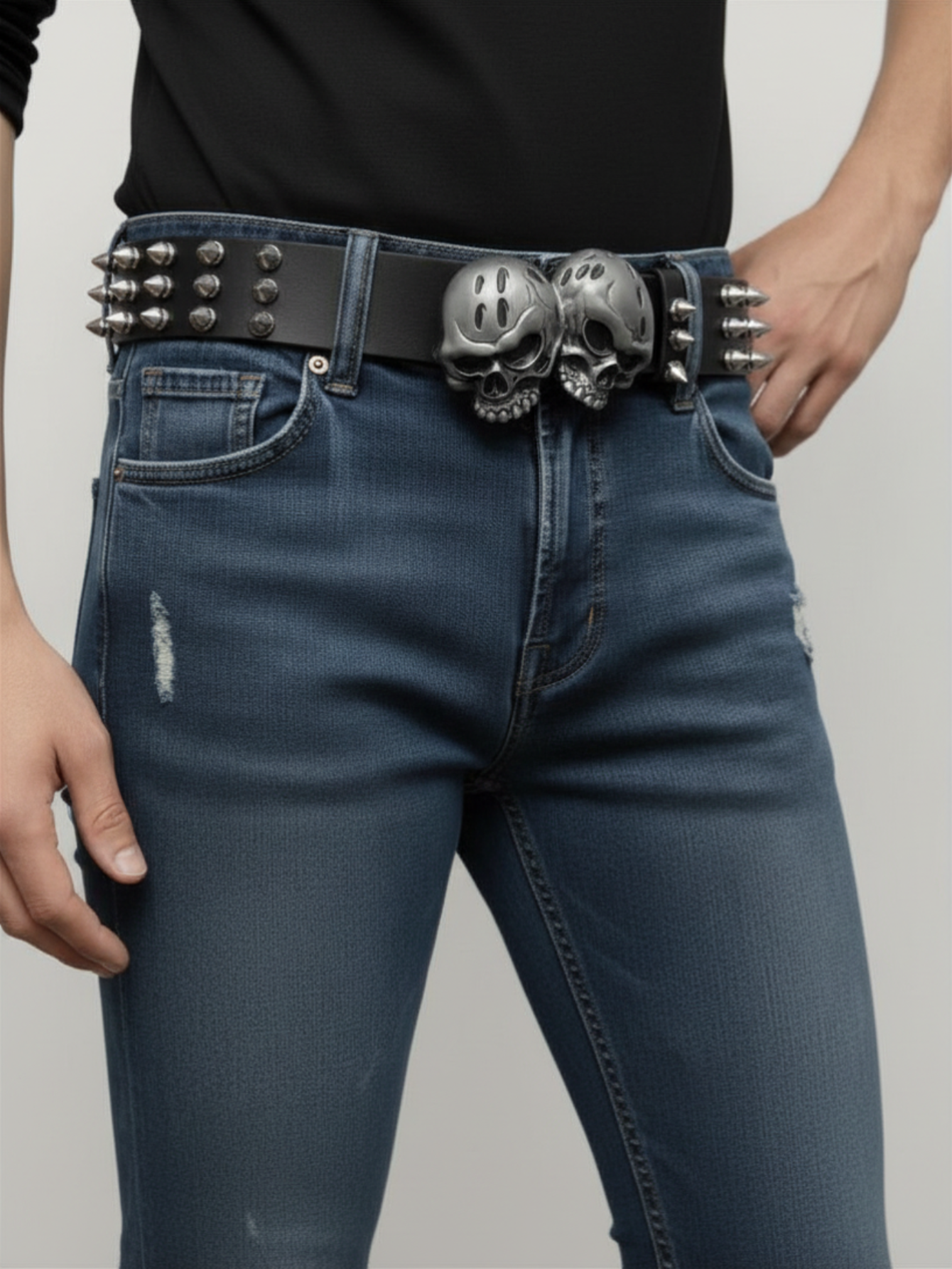 Skull Tree Spiked Belt