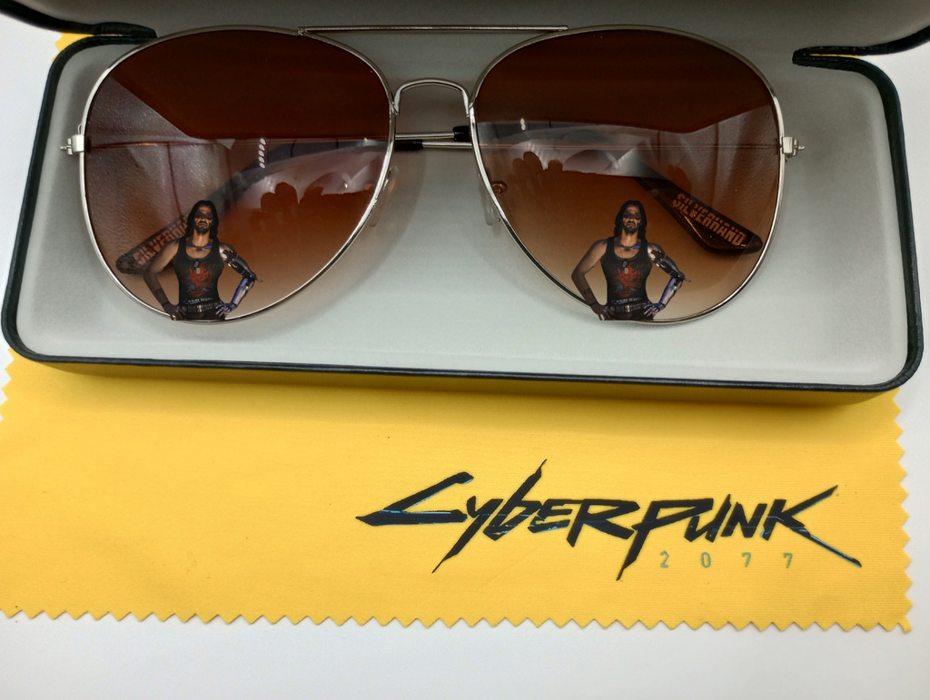 Johnny Silverhand Sunglasses with Case: Cyberpunk 2077