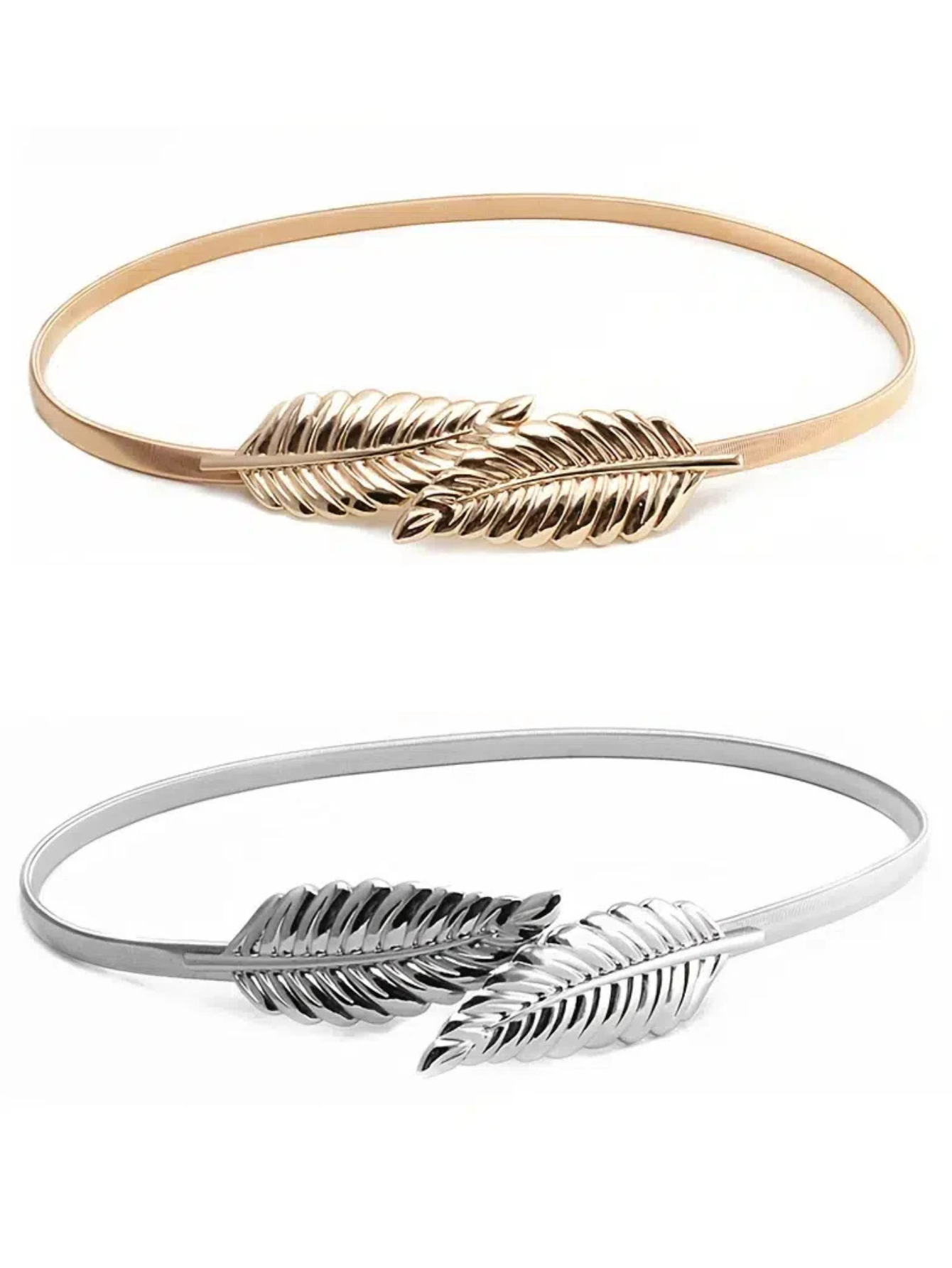 Plus Size Gold Silver Leaf Belt