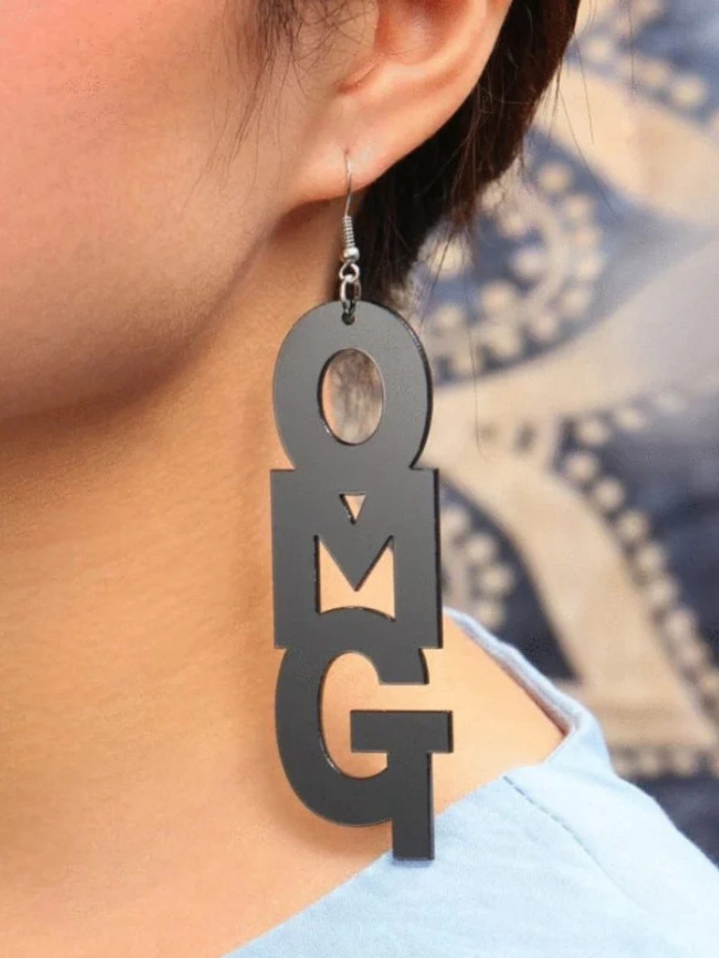 OMG Letter Earrings