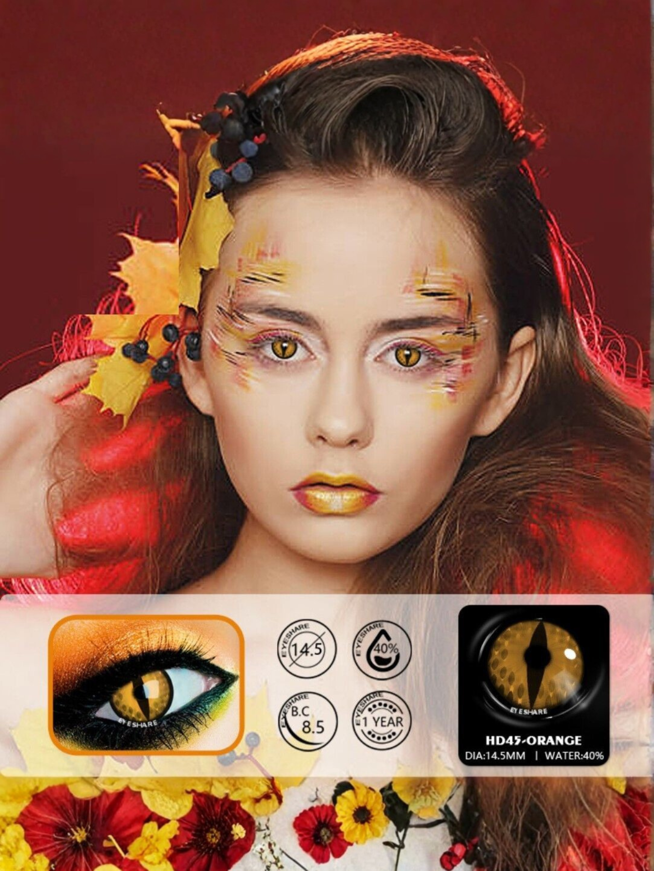 Orange Dragon Contact Lense