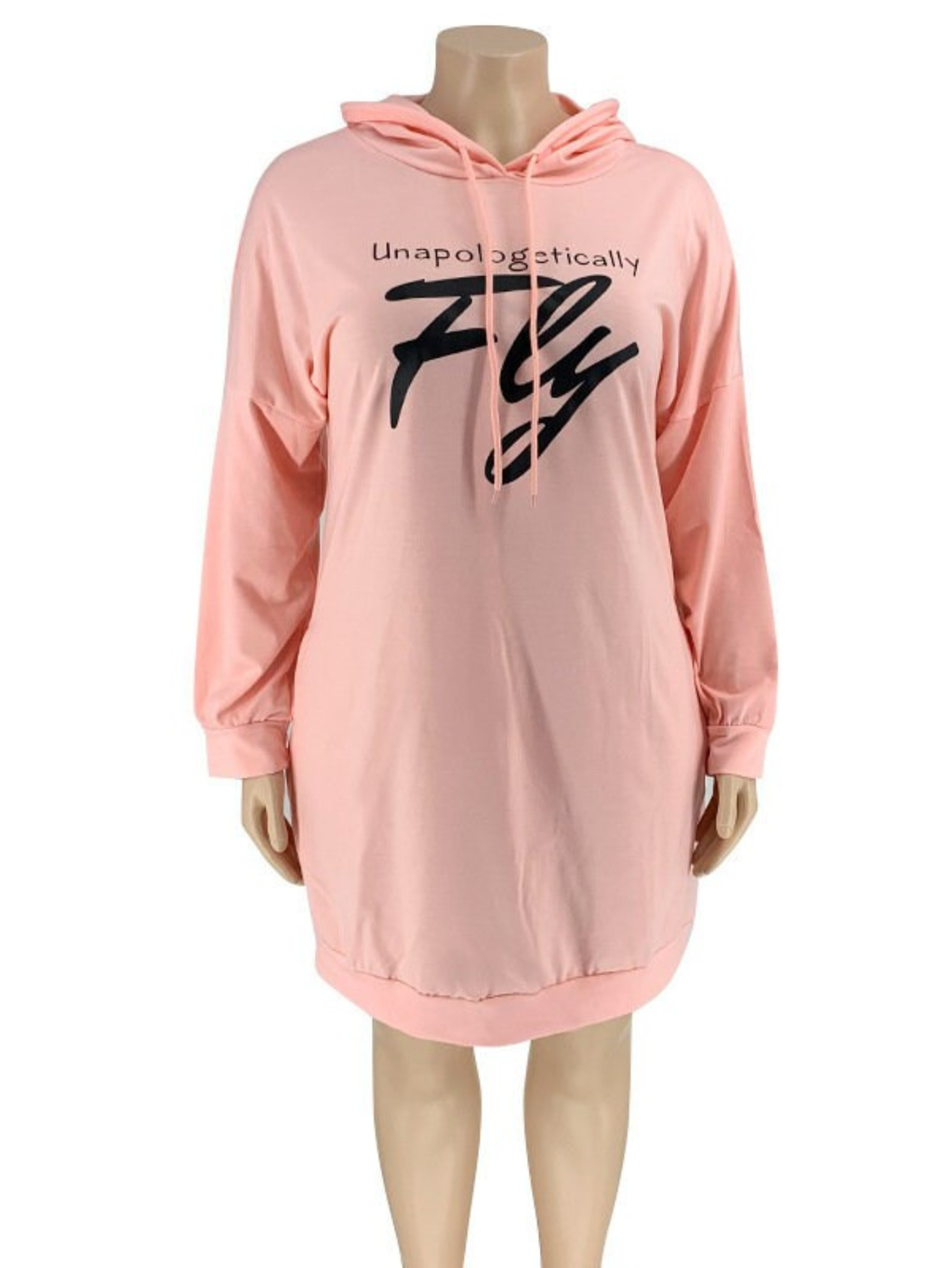 Pink Plus Size Letter Hoodie