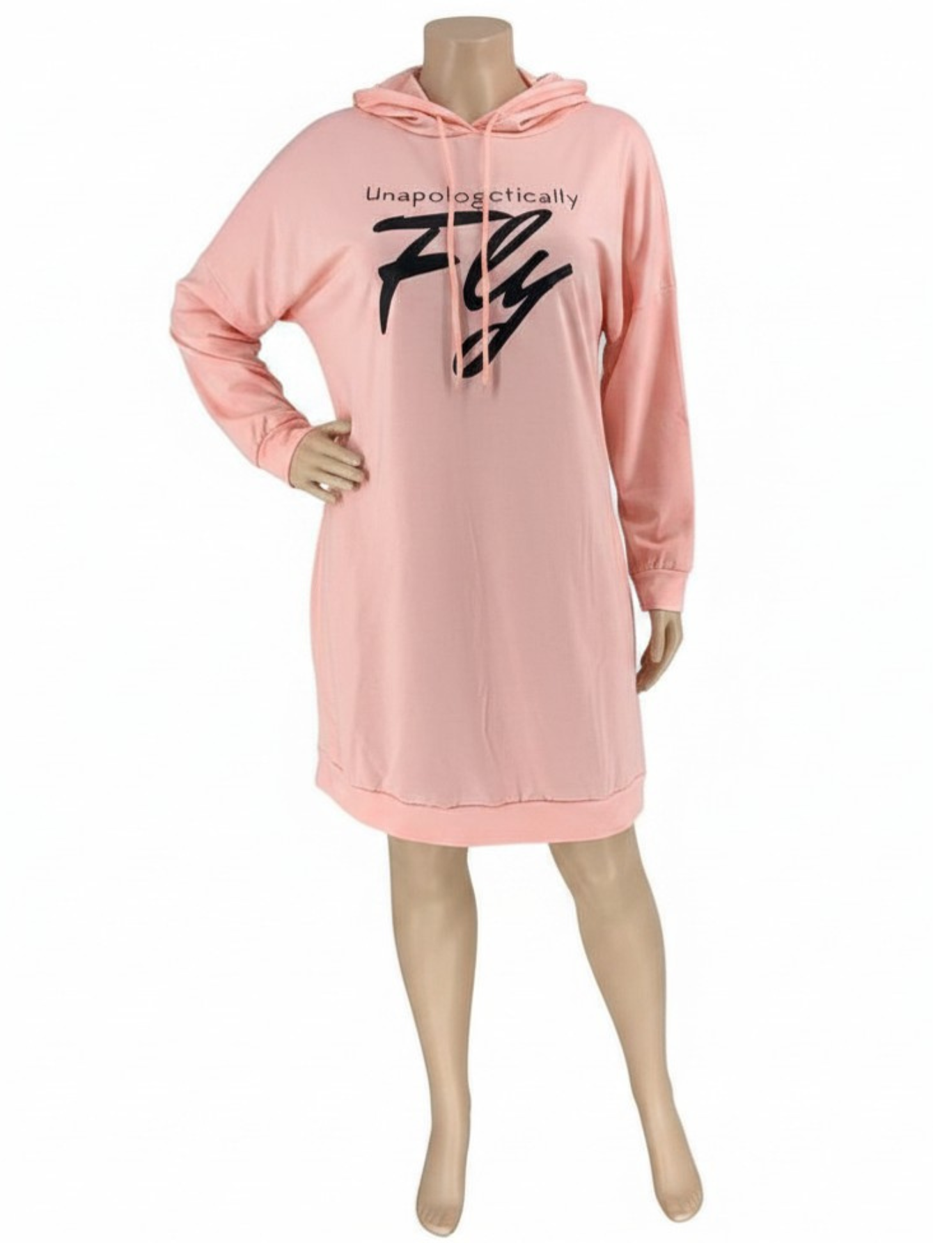 Pink Plus Size Letter Hoodie